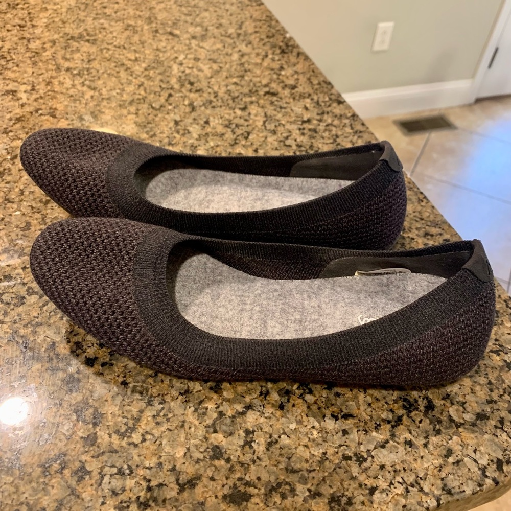Women’s Allbirds Tree Breezers flats, Heathered Black, size 7.5